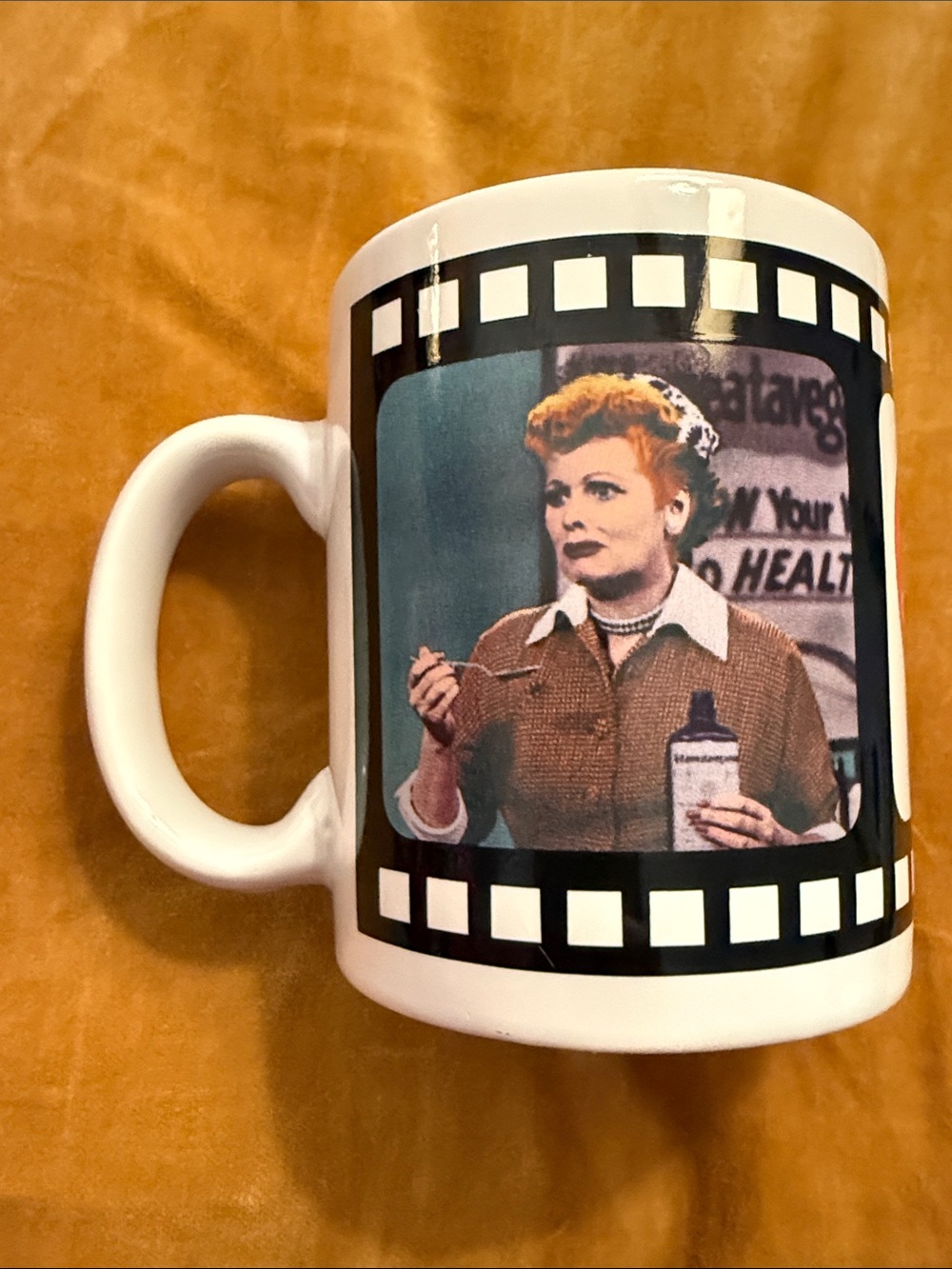 Vintage TV Scene White Ceramic Coffee Mug